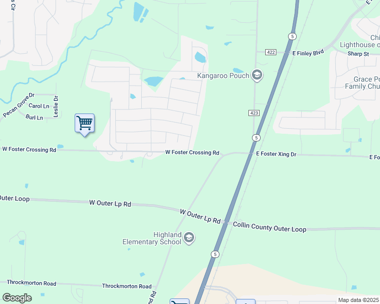 map of restaurants, bars, coffee shops, grocery stores, and more near 1779 County Road 366 in Anna