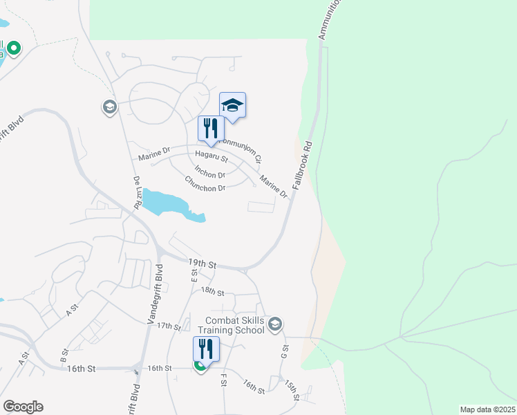 map of restaurants, bars, coffee shops, grocery stores, and more near 108 Marine Drive in Oceanside