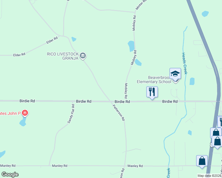 map of restaurants, bars, coffee shops, grocery stores, and more near 517 Birdie Road in Griffin