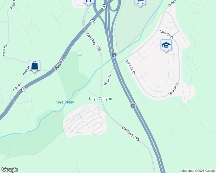 map of restaurants, bars, coffee shops, grocery stores, and more near 4726 Dulin Road in Fallbrook