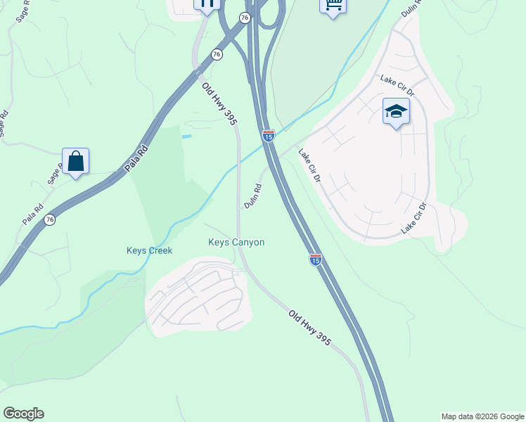 map of restaurants, bars, coffee shops, grocery stores, and more near 4726 Dulin Road in Fallbrook