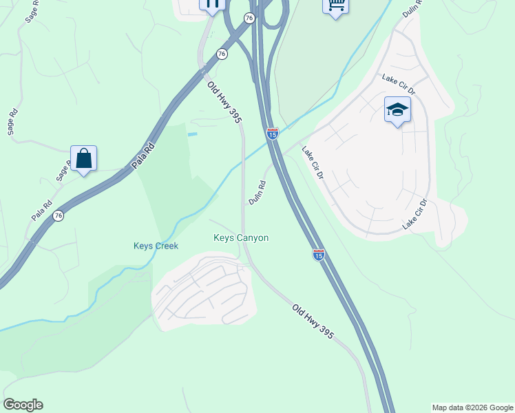 map of restaurants, bars, coffee shops, grocery stores, and more near 4726 Dulin Road in Fallbrook