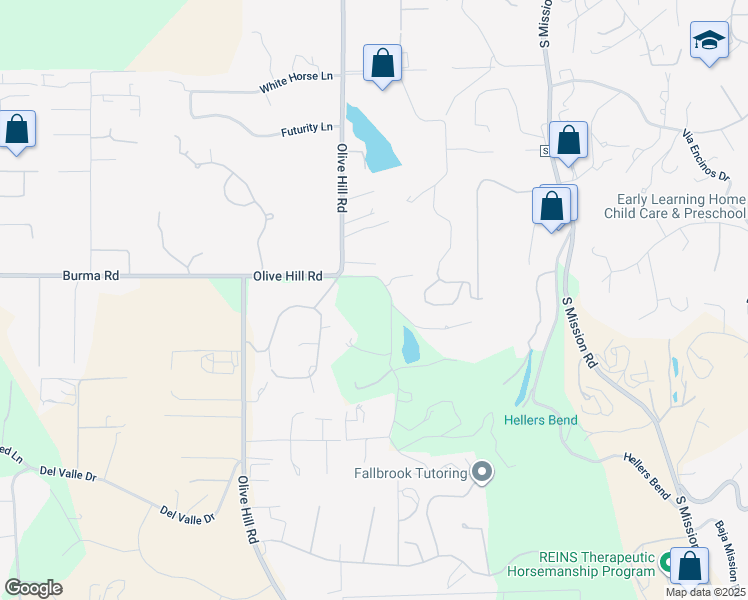 map of restaurants, bars, coffee shops, grocery stores, and more near 3879 Ladera Vista Road in Fallbrook