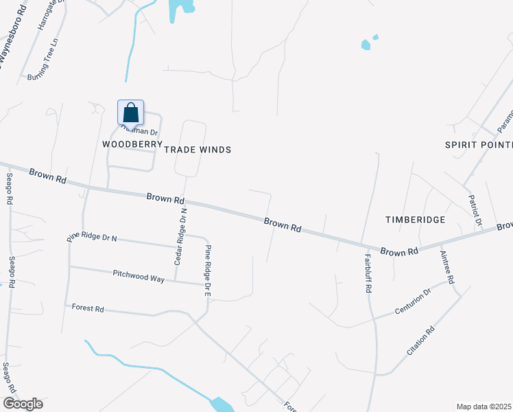 map of restaurants, bars, coffee shops, grocery stores, and more near 1511 Brown Road in Hephzibah