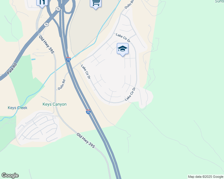 map of restaurants, bars, coffee shops, grocery stores, and more near 3919 Lake Shore Street in Fallbrook