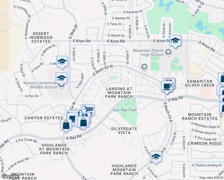 map of restaurants, bars, coffee shops, grocery stores, and more near in Phoenix