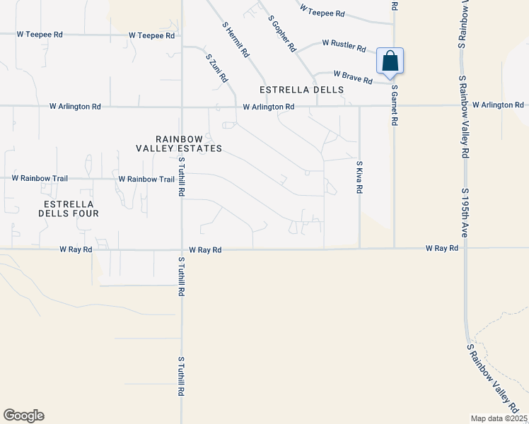 map of restaurants, bars, coffee shops, grocery stores, and more near 20017 West Rainbow Trail in Buckeye