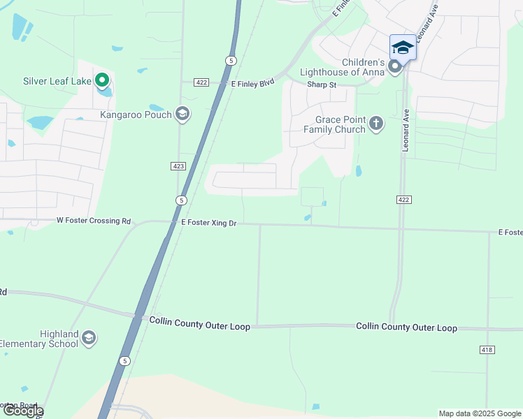 map of restaurants, bars, coffee shops, grocery stores, and more near 1939-2279 County Road 421 in Anna