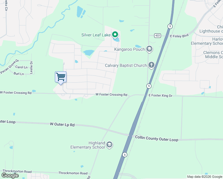 map of restaurants, bars, coffee shops, grocery stores, and more near 1779 County Road 366 in Anna