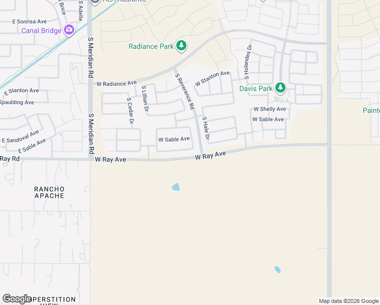 map of restaurants, bars, coffee shops, grocery stores, and more near 2674 West Ray Avenue in Mesa