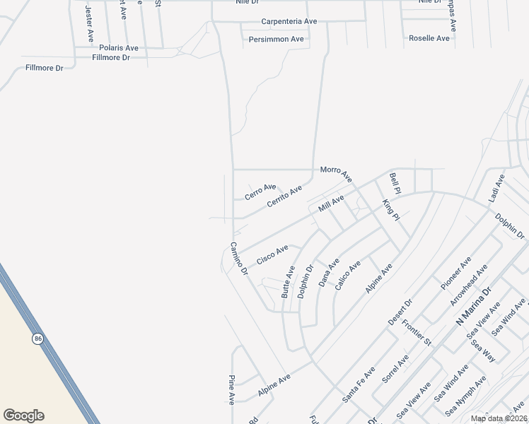 map of restaurants, bars, coffee shops, grocery stores, and more near 1377 Cerrito Avenue in Thermal