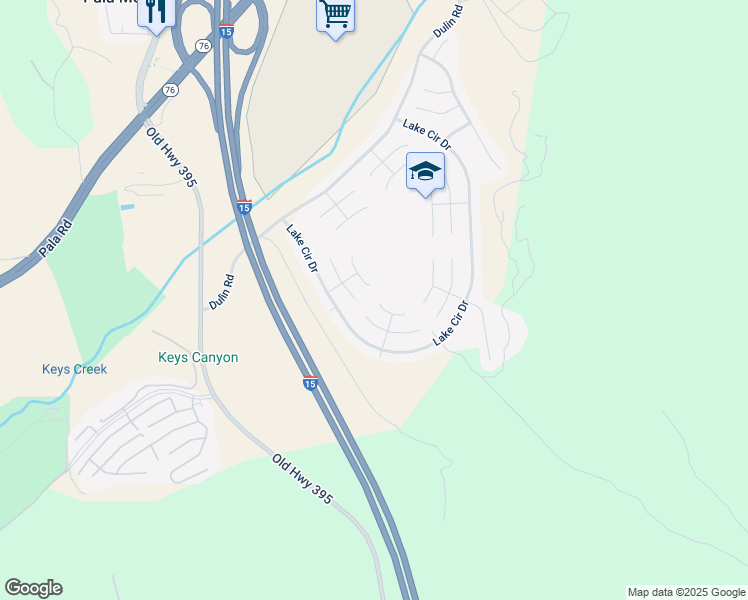 map of restaurants, bars, coffee shops, grocery stores, and more near 3978 Lake Shore Street in Fallbrook