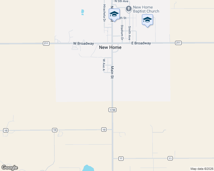 map of restaurants, bars, coffee shops, grocery stores, and more near in New Home