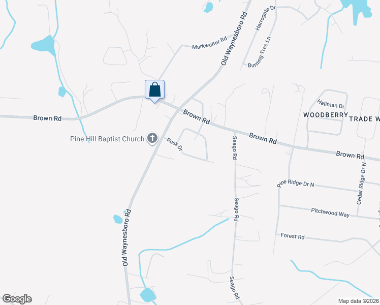 map of restaurants, bars, coffee shops, grocery stores, and more near 1712 Rusk Drive in Hephzibah