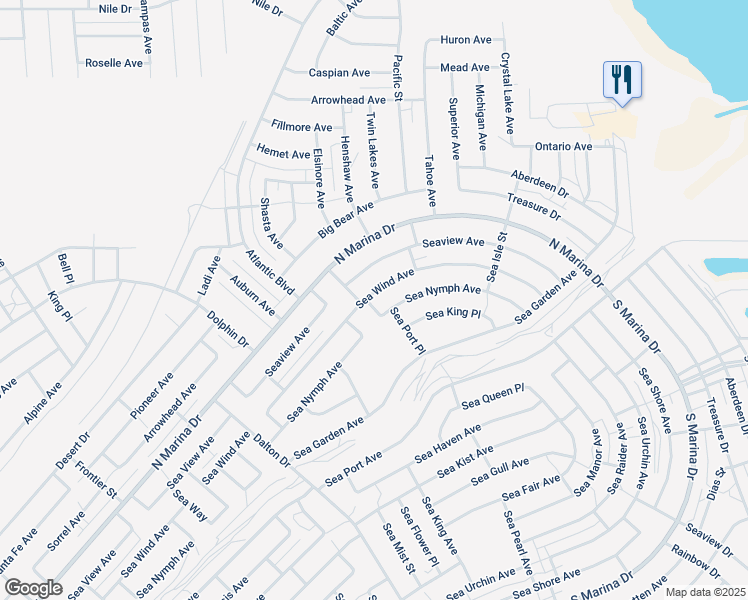 map of restaurants, bars, coffee shops, grocery stores, and more near 1133 Sea Wind Avenue in Thermal