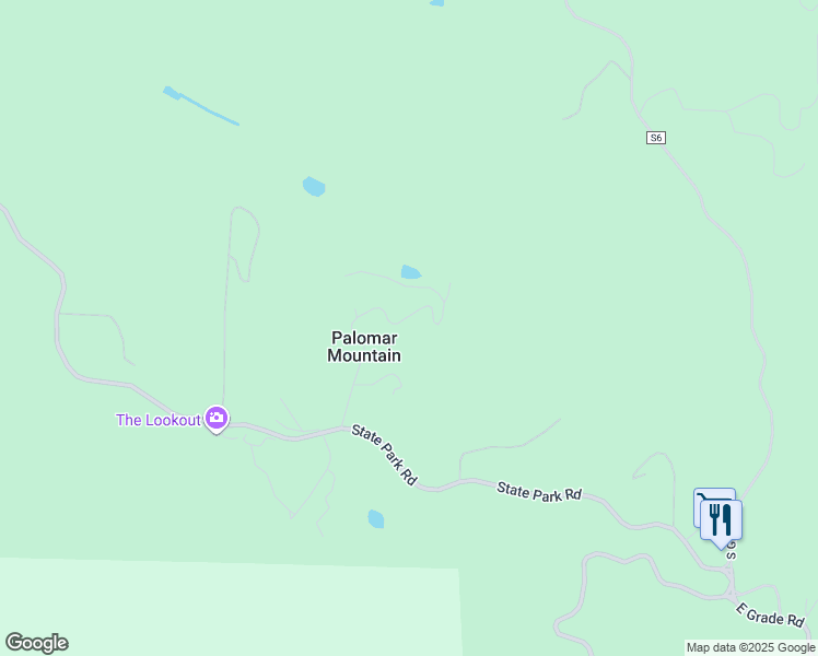 map of restaurants, bars, coffee shops, grocery stores, and more near 33613 Bailey Meadow Road in Palomar Mountain