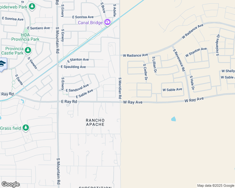 map of restaurants, bars, coffee shops, grocery stores, and more near 11556 East Ray Road in Mesa