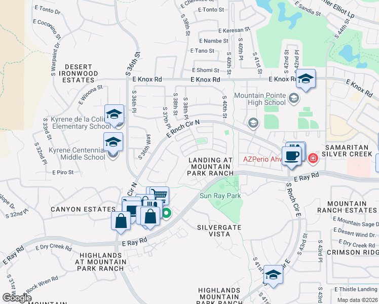 map of restaurants, bars, coffee shops, grocery stores, and more near 3809 East Orchid Lane in Phoenix