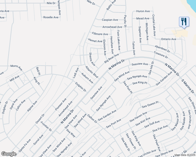 map of restaurants, bars, coffee shops, grocery stores, and more near 2571 Atlantic Boulevard in Thermal