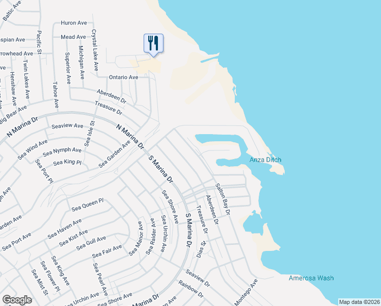 map of restaurants, bars, coffee shops, grocery stores, and more near 2675 Salton Bay Drive in Thermal