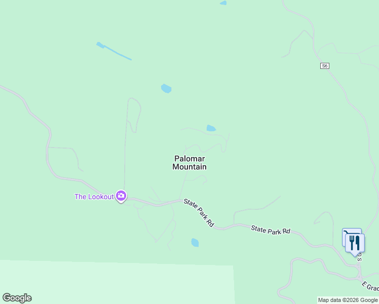 map of restaurants, bars, coffee shops, grocery stores, and more near 3577 Honeysuckle Trail in Palomar Mountain