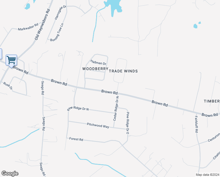 map of restaurants, bars, coffee shops, grocery stores, and more near 1549 Brown Road in Hephzibah