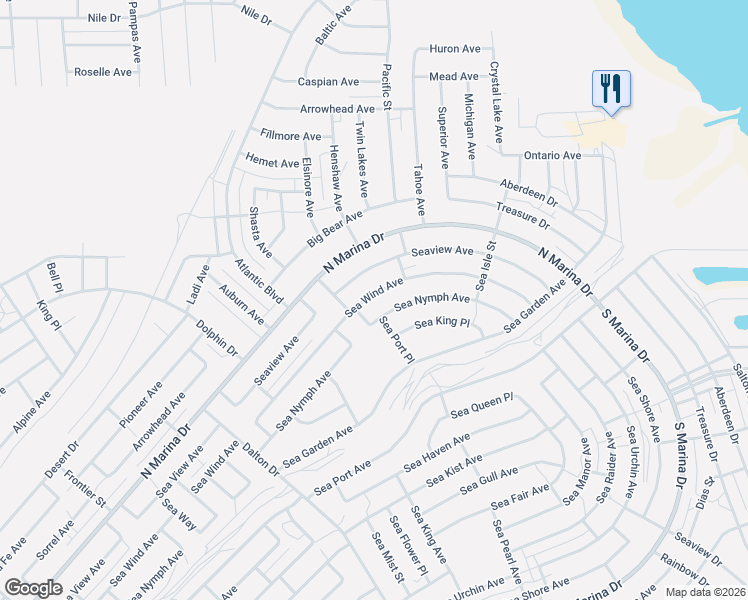 map of restaurants, bars, coffee shops, grocery stores, and more near 1123 Sea Wind Avenue in Thermal