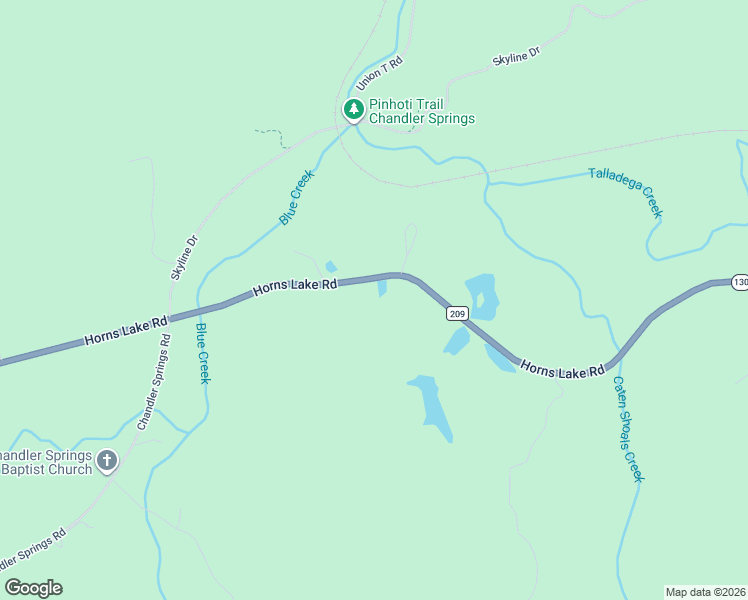 map of restaurants, bars, coffee shops, grocery stores, and more near 1958 Horns Lake Road in Talladega