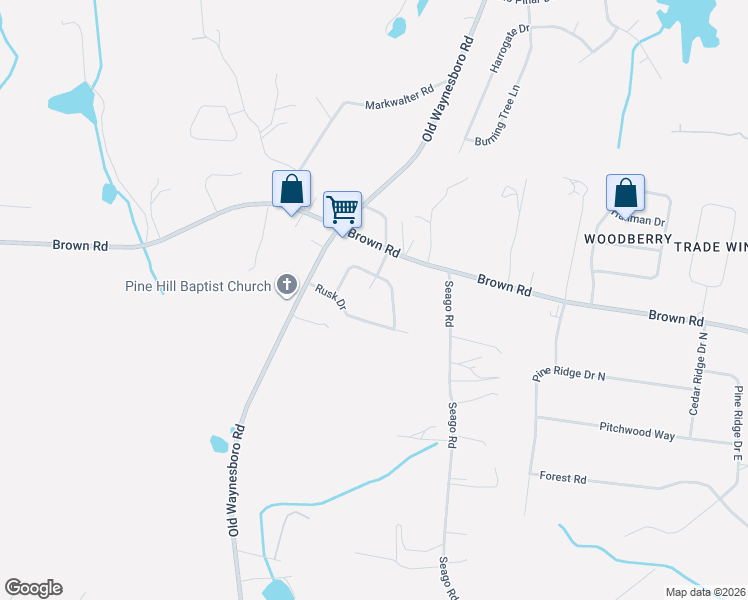 map of restaurants, bars, coffee shops, grocery stores, and more near 1810 Harcourt Drive in Hephzibah