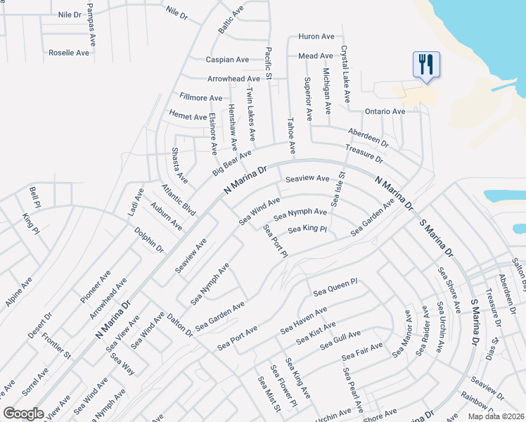 map of restaurants, bars, coffee shops, grocery stores, and more near 1124 Sea Wind Avenue in Thermal