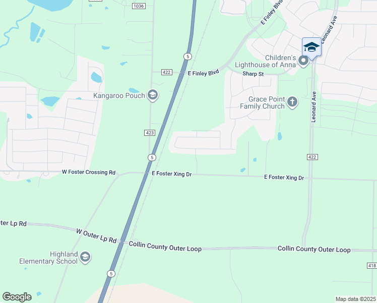 map of restaurants, bars, coffee shops, grocery stores, and more near 1939-2279 County Road 421 in Anna