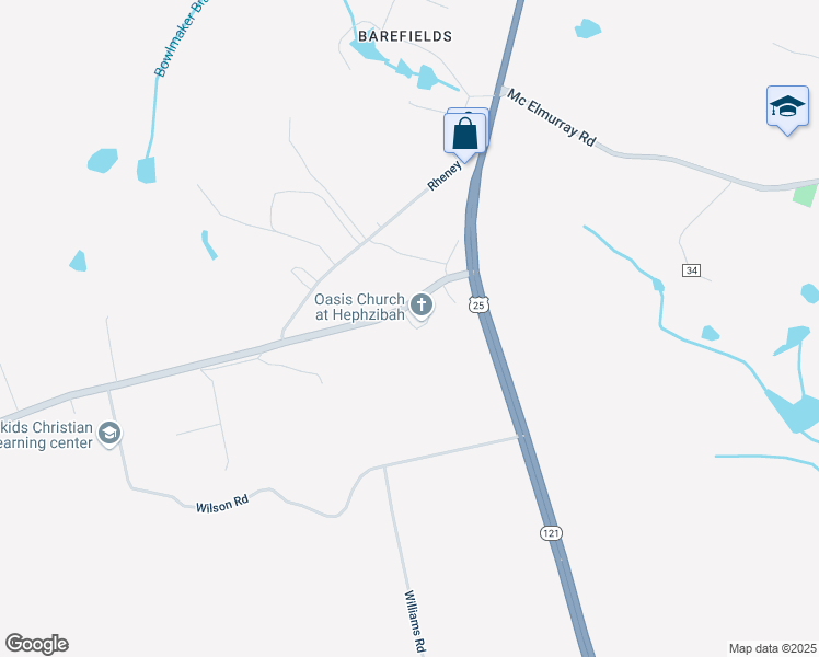 map of restaurants, bars, coffee shops, grocery stores, and more near 2228 Georgia 88 in Hephzibah