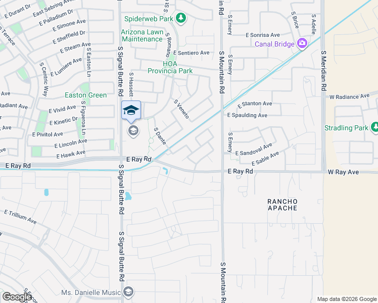 map of restaurants, bars, coffee shops, grocery stores, and more near 11029 East Sutter Avenue in Mesa