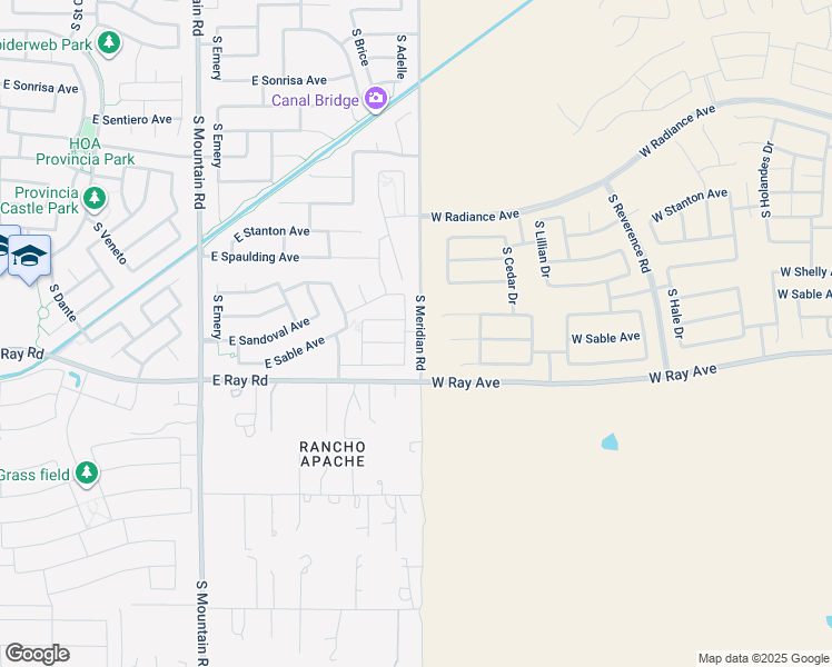 map of restaurants, bars, coffee shops, grocery stores, and more near 11556 East Ray Road in Mesa