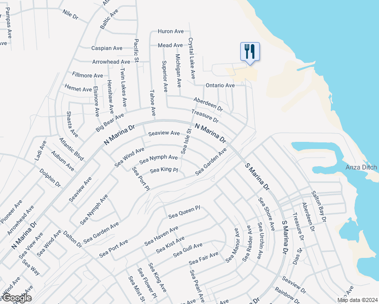 map of restaurants, bars, coffee shops, grocery stores, and more near 1059 Sea Wind Avenue in Thermal