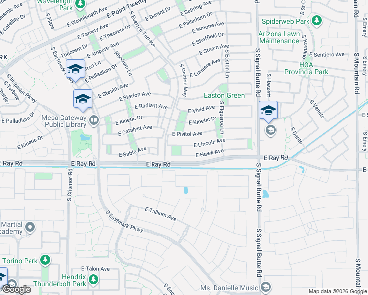 map of restaurants, bars, coffee shops, grocery stores, and more near 5125 South Todd Lane in Mesa