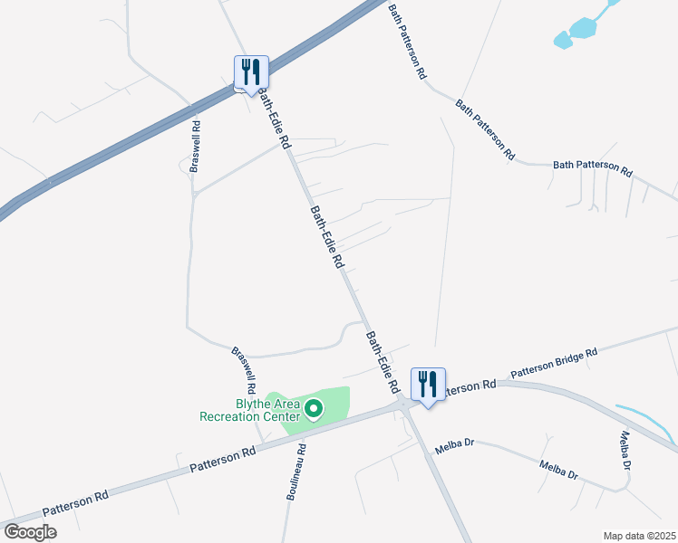 map of restaurants, bars, coffee shops, grocery stores, and more near 4088 Bath-Edie Road in Blythe