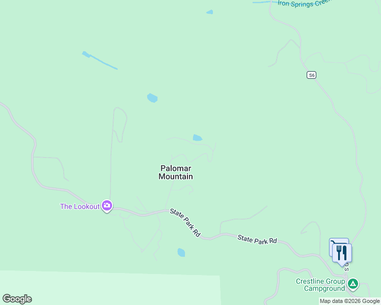 map of restaurants, bars, coffee shops, grocery stores, and more near 33572 Fern Trail in Palomar Mountain