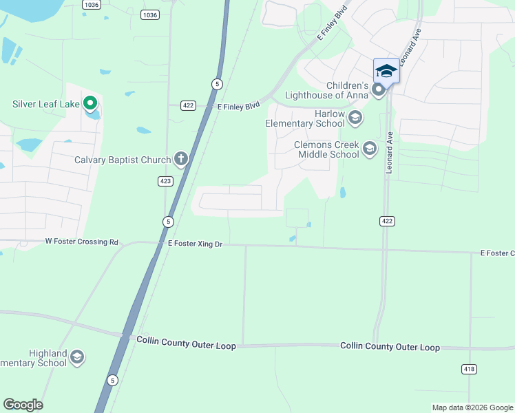 map of restaurants, bars, coffee shops, grocery stores, and more near 2319 County Road 421 in Anna