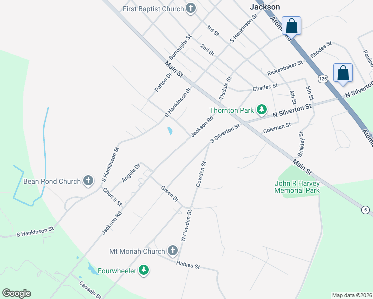 map of restaurants, bars, coffee shops, grocery stores, and more near 118 Jackson Road in Jackson