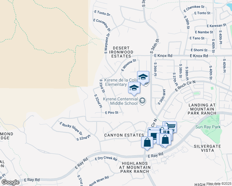 map of restaurants, bars, coffee shops, grocery stores, and more near 13618 South 34th Street in Phoenix