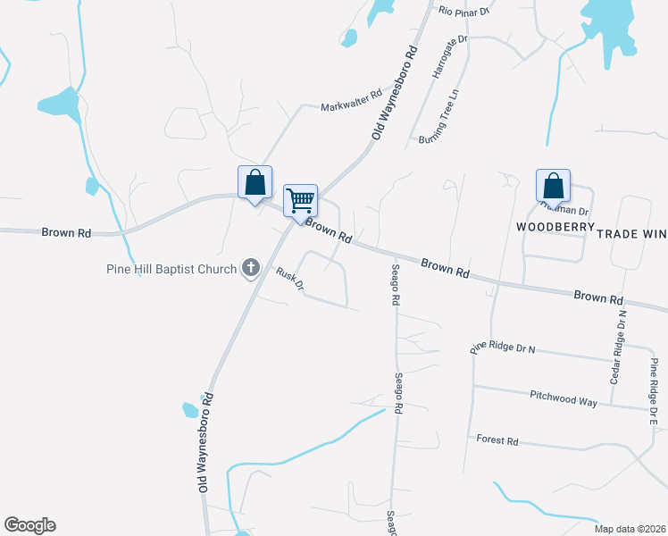 map of restaurants, bars, coffee shops, grocery stores, and more near 1810 Harcourt Drive in Hephzibah