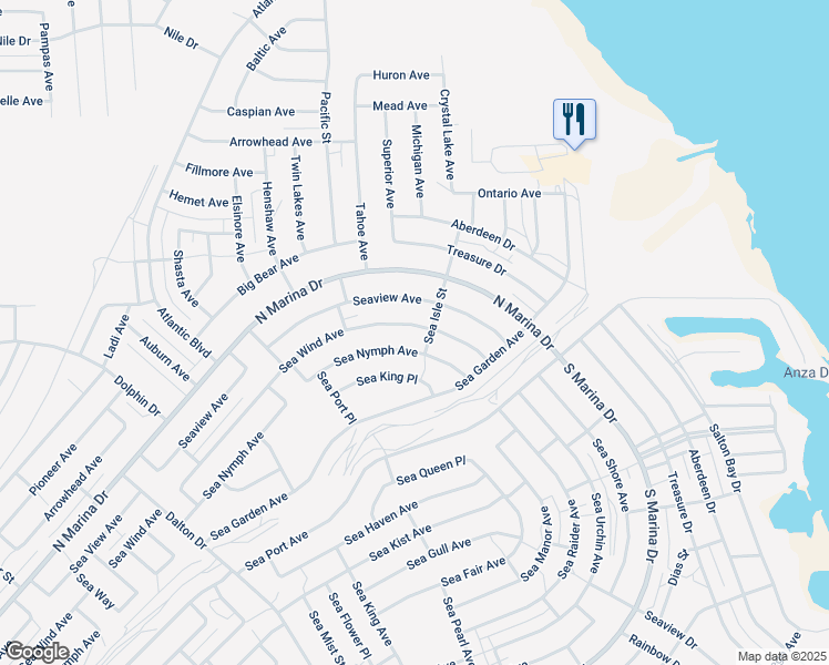 map of restaurants, bars, coffee shops, grocery stores, and more near 1071 Sea Wind Avenue in Thermal