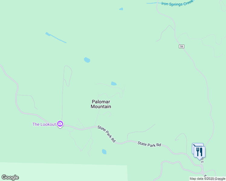 map of restaurants, bars, coffee shops, grocery stores, and more near 33637 Cold Springs Trail in Palomar Mountain