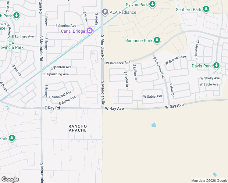 map of restaurants, bars, coffee shops, grocery stores, and more near 5101 South Brice in Mesa