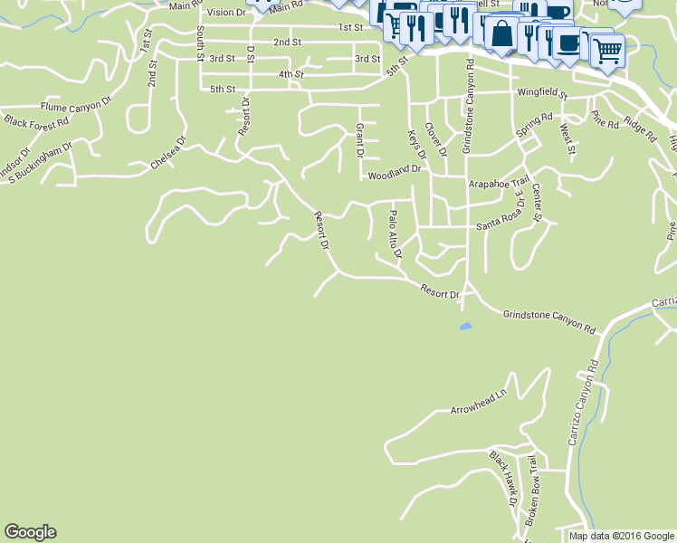 map of restaurants, bars, coffee shops, grocery stores, and more near 500 Resort Drive in Ruidoso