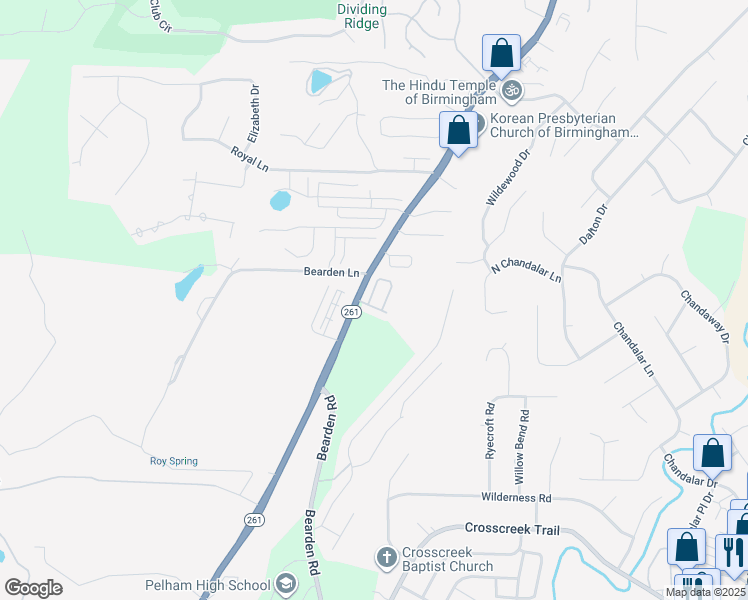 map of restaurants, bars, coffee shops, grocery stores, and more near 146 Sommersby Circle in Pelham