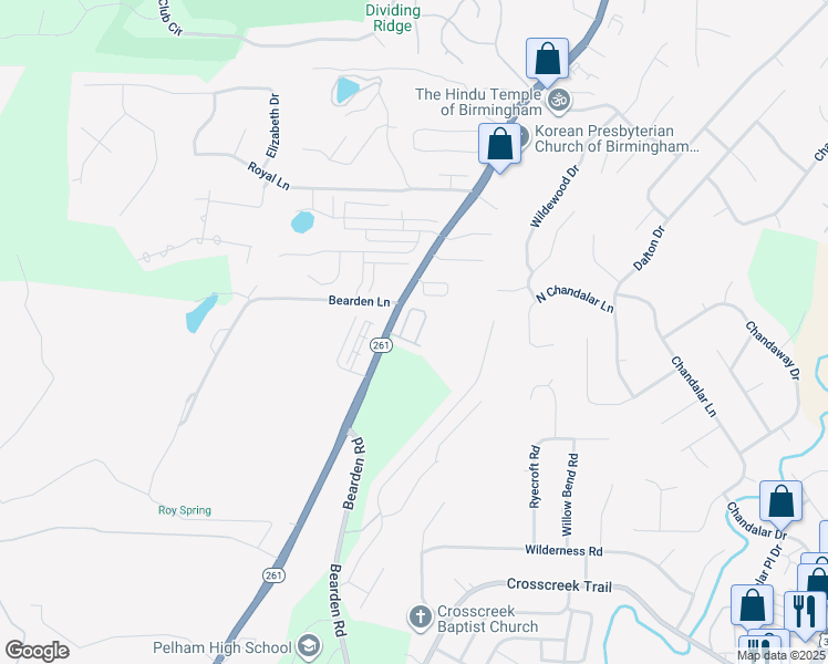 map of restaurants, bars, coffee shops, grocery stores, and more near 160 Sommersby Circle in Pelham