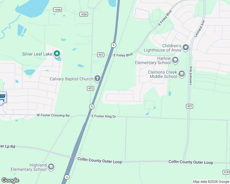 map of restaurants, bars, coffee shops, grocery stores, and more near in Anna