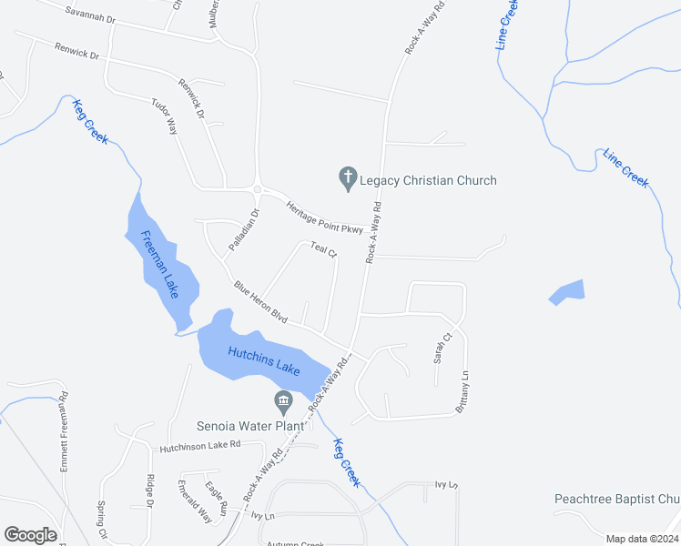 map of restaurants, bars, coffee shops, grocery stores, and more near 105 Teal Court in Senoia